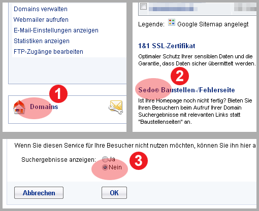 Abschalten der Weiterleitung auf Sedo-Werbung bei einem 404-Error